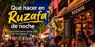 Qué hacer en Ruzafa de noche: guía para salir en Valencia ¿Qué hacer en Ruzafa de noche? Descubre planes para cenar, tapear, tomar copas, disfrutar de música y salir por uno de los barrios más animados de Valencia.