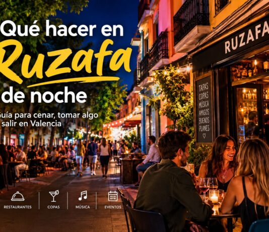 Qué hacer en Ruzafa de noche: guía para salir en Valencia ¿Qué hacer en Ruzafa de noche? Descubre planes para cenar, tapear, tomar copas, disfrutar de música y salir por uno de los barrios más animados de Valencia.